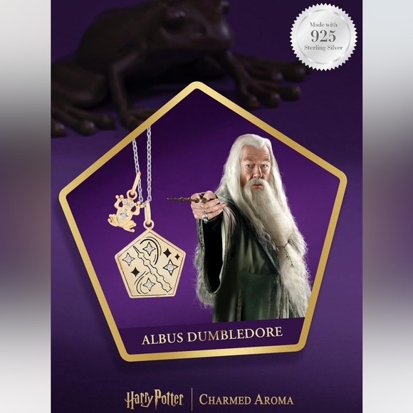 NWT Charmed Aroma x Harry Potter Chocolate Frog Necklaced - Albus Dumbledore - Picture 1 of 6
